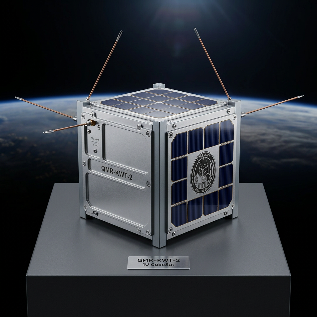 QMR-KWT-2 CubeSat scale model display